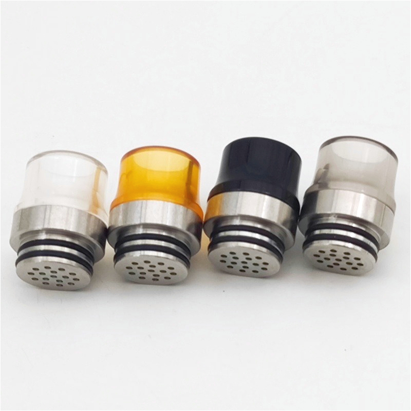 Drip Tip Resin - 1Pc 810 ワイドボアドリップチップ、底部穴フィルター付き、吐き出し防止樹脂ステンレス鋼マウスピースアクセサリー