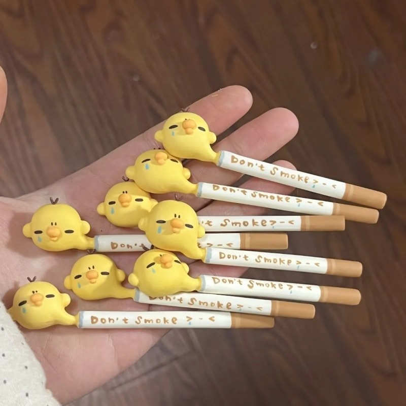 Vape Decoration - 泣いているひよこヘアクリップ漫画タバコの形のヘアピン禁煙ヘアアクセサリー女の子女性バッグバックパック帽子装飾
