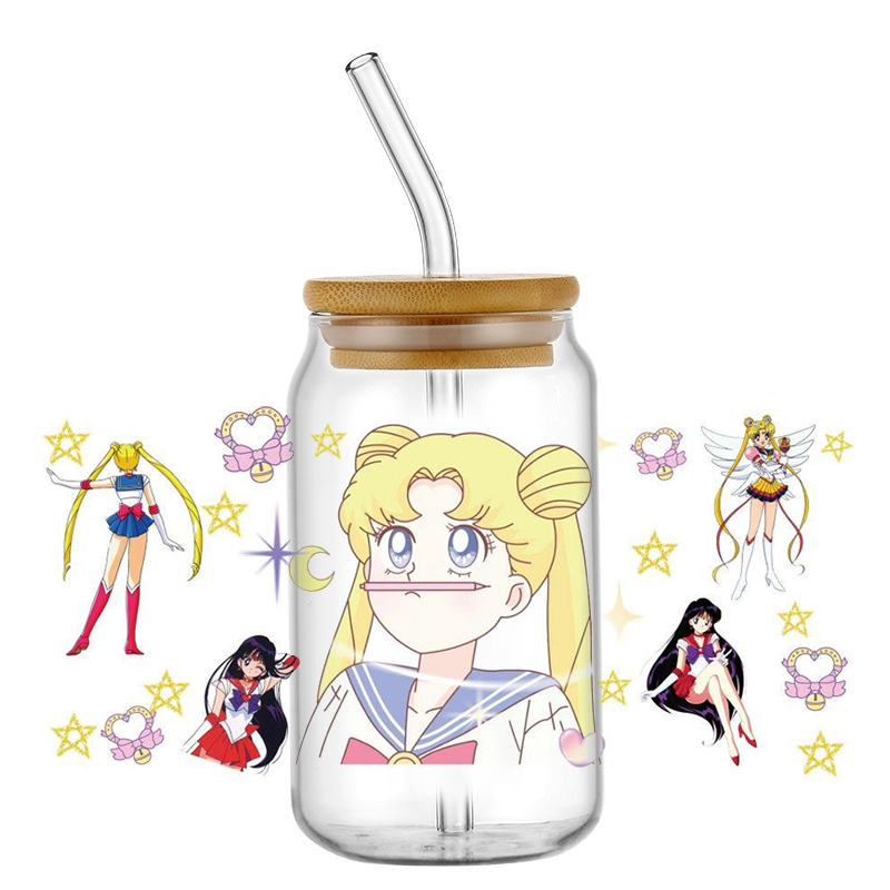 Rdta Tank Glass - 激安セール中！キュートなセーラームーン人気アニメ16オンスUV DTF 3D転写ステッカーラップデカール、ガラス缶カップクラフトDIYクリエイティブに最適
