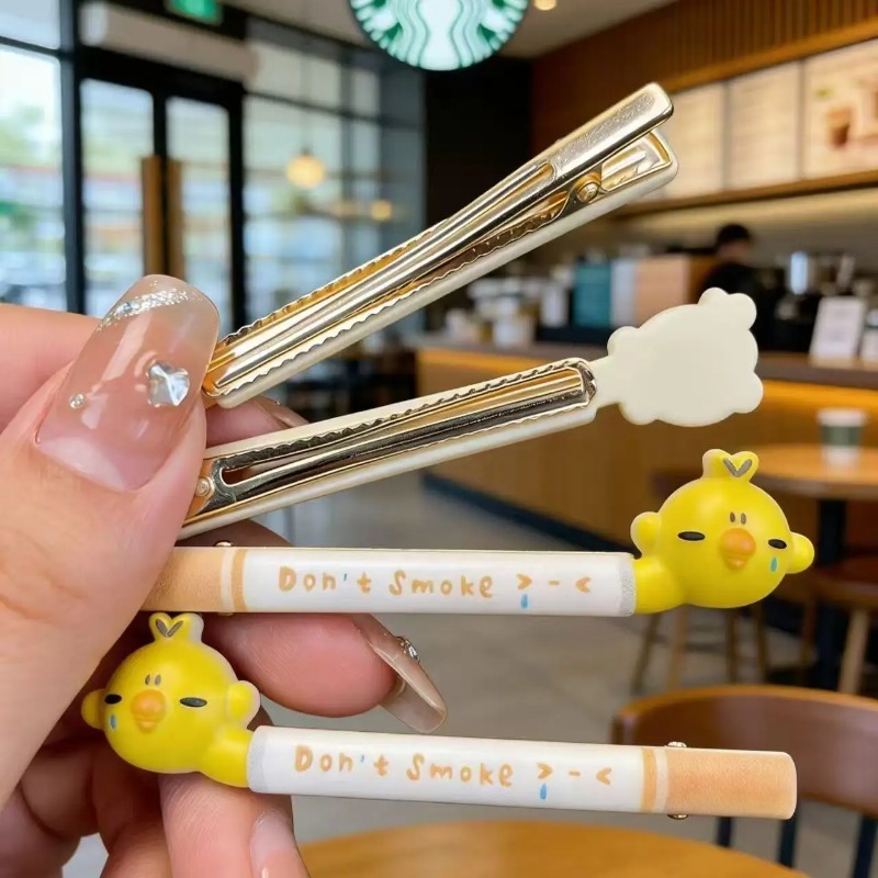 泣いているひよこヘアクリップ漫画タバコの形のヘアピン禁煙ヘア - Vape Decoration のレビューと価格