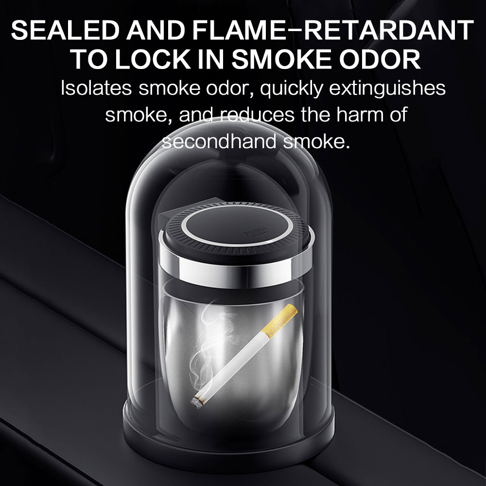 LEDライト付き車用灰皿、無煙ステンレス鋼ライナー、ポータブ - Vape Decoration のレビューと価格